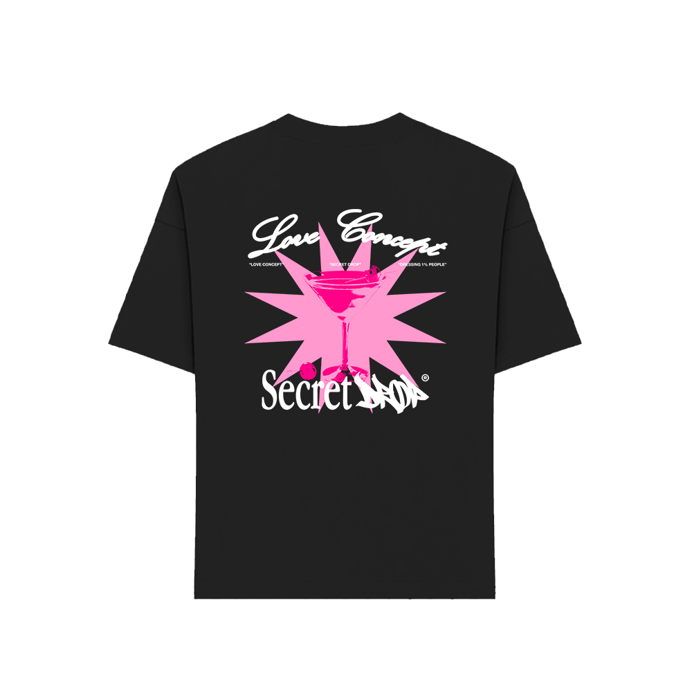 A SIP OF LOVE T-SHIRT – BLACK & PINK