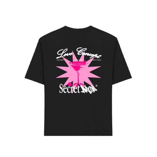 A SIP OF LOVE T-SHIRT – BLACK & PINK