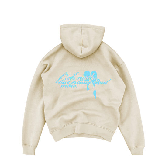 F*CK NUDES BEIGE AND BABY BLUE HOODIE